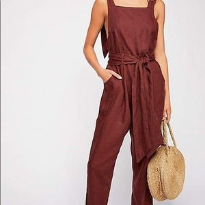 Free People Coladas All Day One Piece Linen Jumper